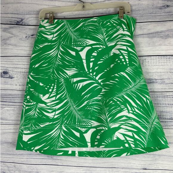 Talbots Dresses & Skirts - Talbots Pencil Skirt Women 10p Green Tropical Hawaii Cotton Stretch Cruise Beach